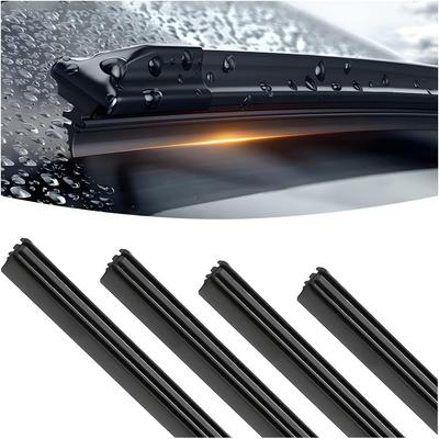 4PCS Car Windshield Wiper Blade Strips, DIY Silicone Car Frameless Window Boneless Replacement, Auto Adjustable Ert Rubber Wiper Blade Refills,