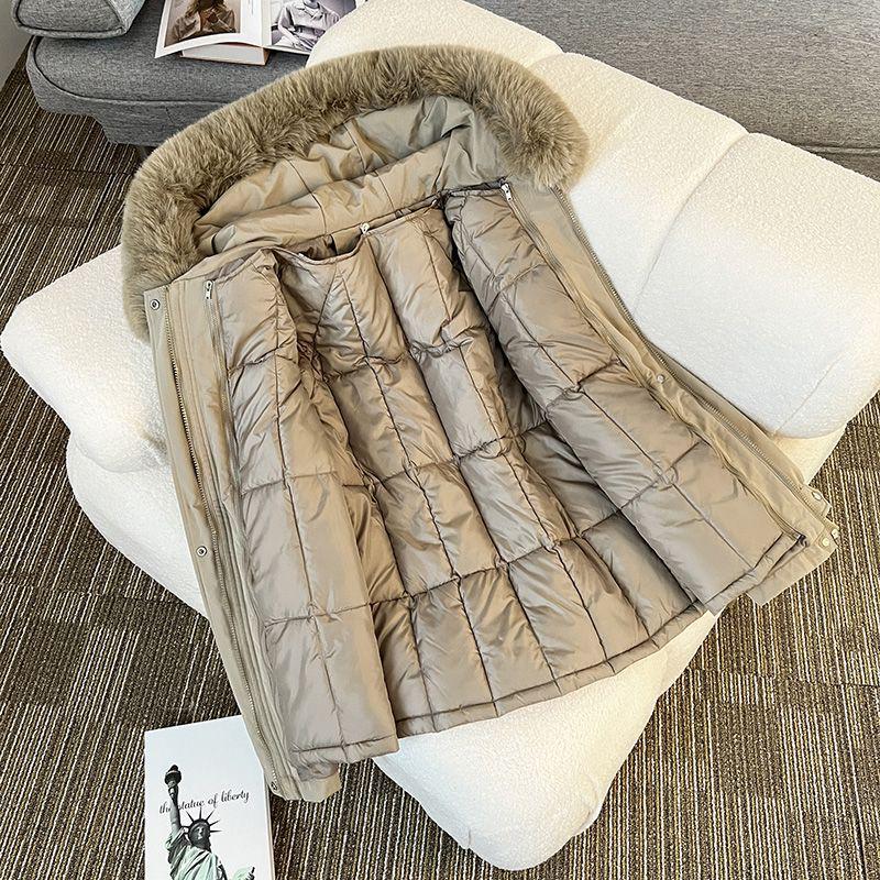 Women's Mid-Length 3-in-1 Parka: Detachable Liner, Cotton-Padded, Windbreaker Jacket.