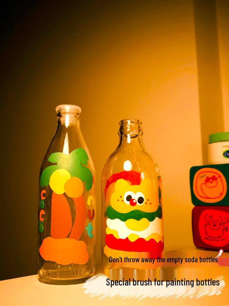 Waschbare Acrylmarker mit weicher Spitze – DIY-Glasvase & Aquarellstifte