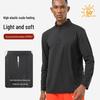 Men’s High-Elastic Long-Sleeve Zipper Henley for Autumn/Winter Running and Fitness