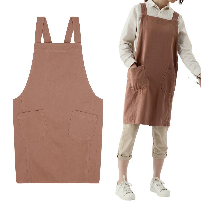 Kitchen Aprons Professional Cross Back Chef Apron With Pockets For Gardening Painting Baking Cooking