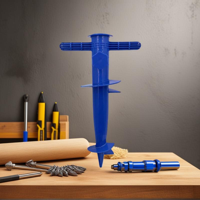 Durable Adjustable Plastic Umbrella Base; Anchor Spike for Beach and Patio; Garden Sun Shade Stand; Ground Fixing Auger.