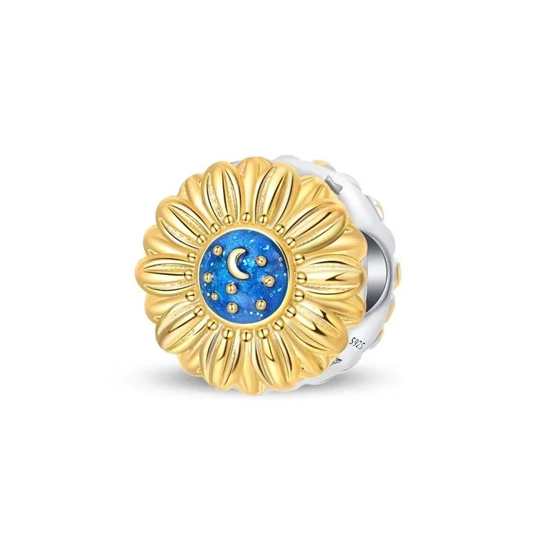 Copper Metal Romantic Stars and Moon Snowflakes Charm Bead Component Designed For High Quality Fine Jewelry Craft Making Compatible With Do It