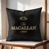MMacallanNS wWhiskey Logo Kissenbezug Natürlicher Leinen Bio-Stoff Doppelseitiger Druck Sofakissenbezüge Heimdekoration