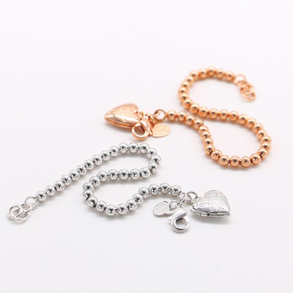 Personalized Diy Photo Box Pendant Buddha Bead Bracelet Women'S Rose Gold Plated Round Bead Bracelet Silver Jewelry