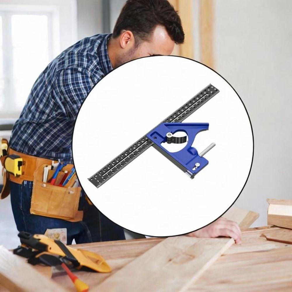 Aluminum Zinc Zinc Alloy Combination Square 30CM Precision L Shaped Ruler Marking Gauge  Woodworking Projects