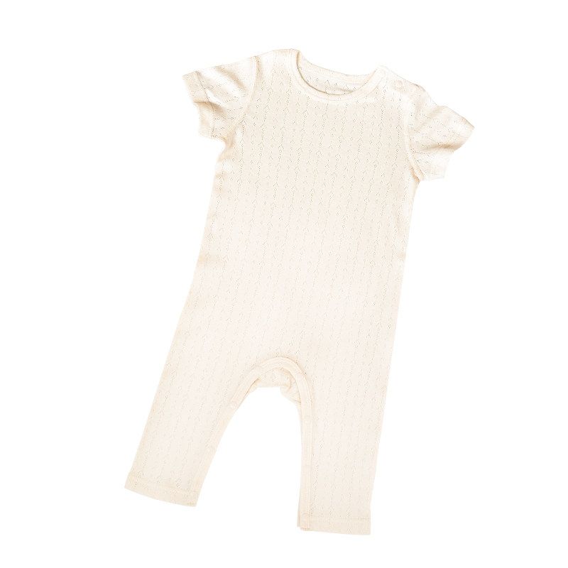 Class a Modal Cotton Mesh Breathable and Comfortable Baby Seamless Romper for Boys and Girls, Summer Thin Air-Conditioned Clothing White Lily Mesh Bodysuit 66