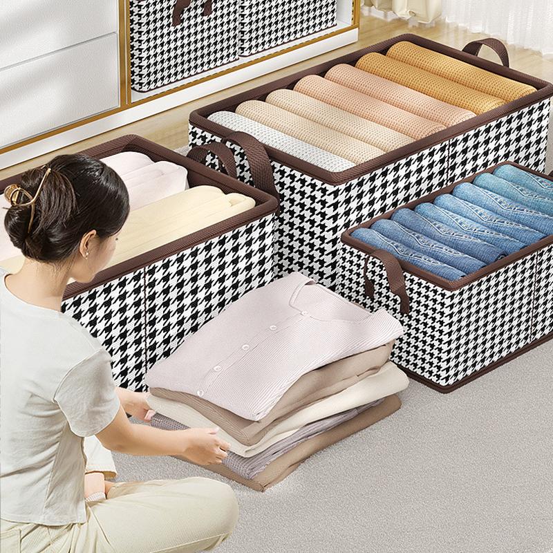 50x30x26CM Storage Box Non-Woven+PP Board Foldable Closet Organizer Bin