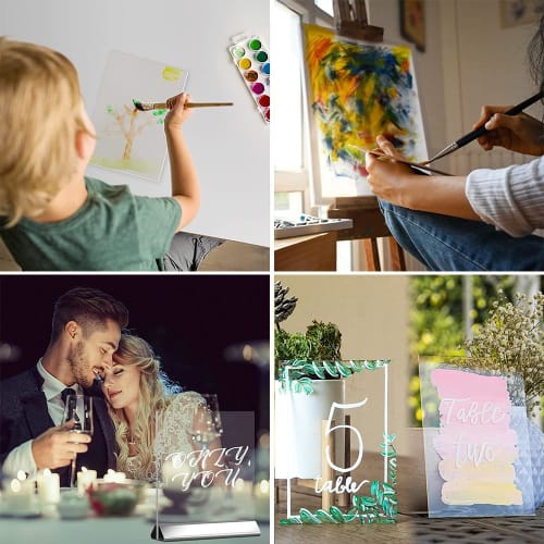 LOYELEY Acrylic Sheets, Set of 6, 127mm X 178mm X 1mm, Plastic Sheets, Clear Acrylic Sheets, DIY Decoration, Painting, and Educational Use