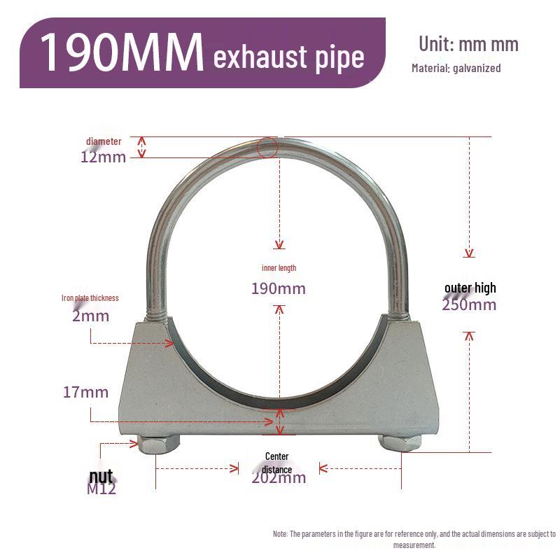 Γαλβανισμένοι Σφιγκτήρες Σωλήνων Εξάτμισης με Μπουλόνια U για Μηχανήματα, Οχήματα και Γεωργικές Εφαρμογές