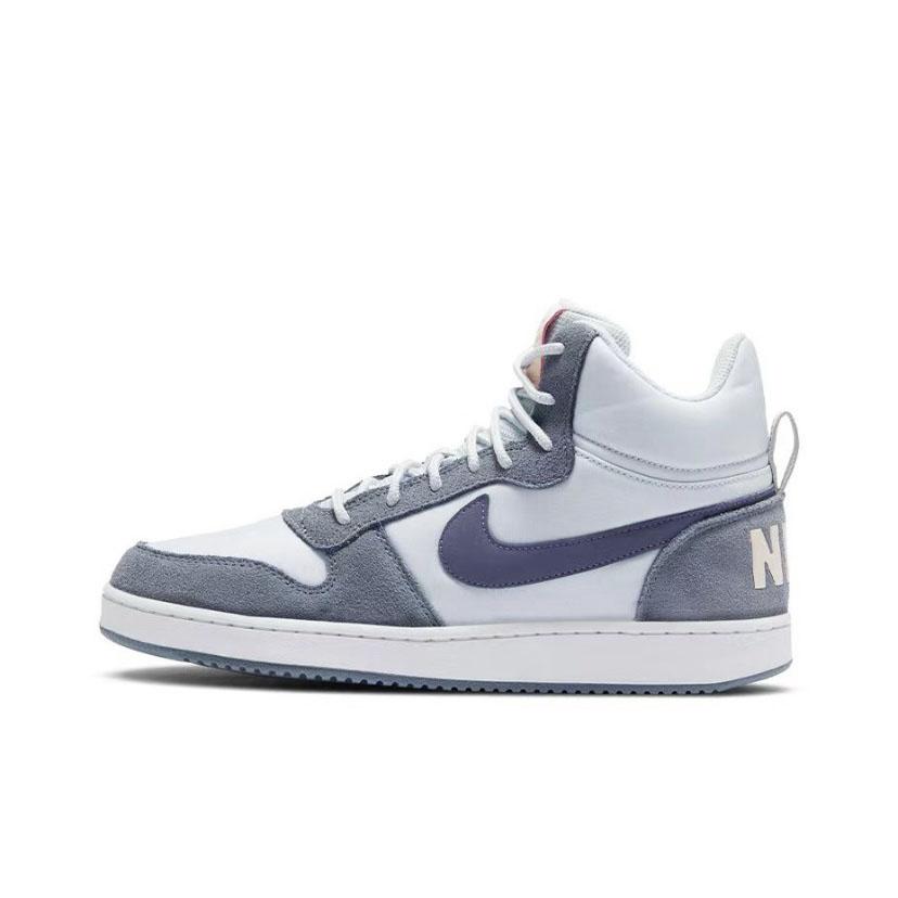 

Nike Court Borough Slip Resistant Abrasion Resistant Mid top Skateboard Shoes Women s Gray Blue 844907-005(Team641-) 35.5