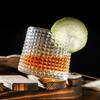 200ML Creative Whiskey Glasses Durable Spinning Glassware Cocktails Wine Brandy Cup Water Juice Mug Party Drinking Glass Tumbler