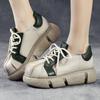 Fashion GKTINOO Thick Soled Heightening Pumps 2025 Spring New Genuine Leather Lace-up Versatile Retro Women's Platform Shoes