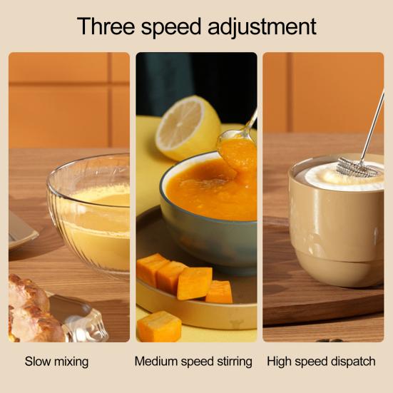 Handheld Milk Frother for Coffee Easy One-Hand Operation Foam Maker for Lattes Electric Whisk Drink Mixer Cappuccino Frappe Matcha Hot Chocolate