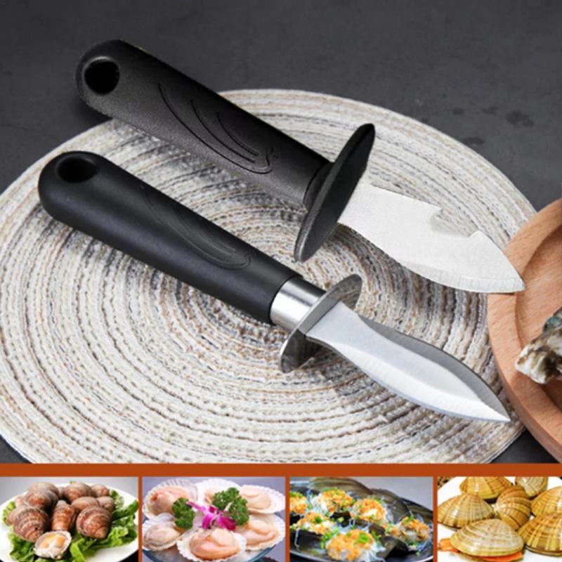 1pc Portable Stainless Steel Seafood Scallops Pry Knife With Handle Oyster Knives Sharp-edged Shucker Shell Seafood Opener