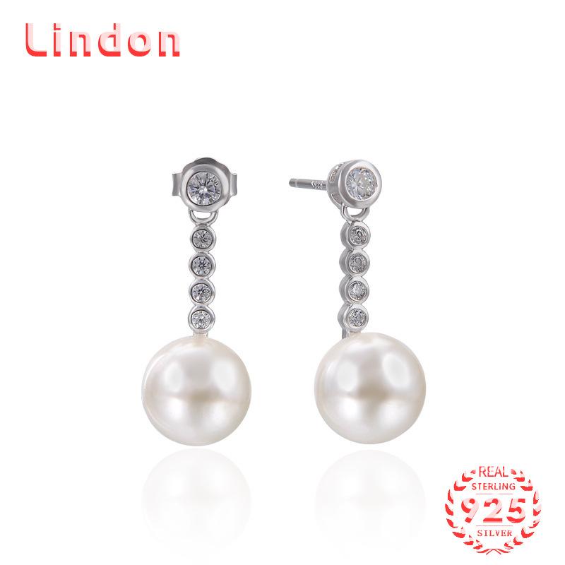 

Линдон стерлингового серебра 925 пробы синтетический жемчуг серьги серьги-капли для женщин подарки на свадьбу