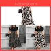 Floral Print A Line Dress With Short Sleeves For Spring Summer Casual Womens Wear