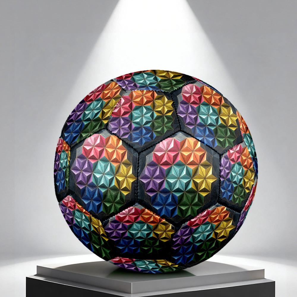 1pc Colorful Geometry Themed Soccer Ball, Size 5, Lightweight PVC Material, Outdoor Training Soccer Ball Gift. Q62270