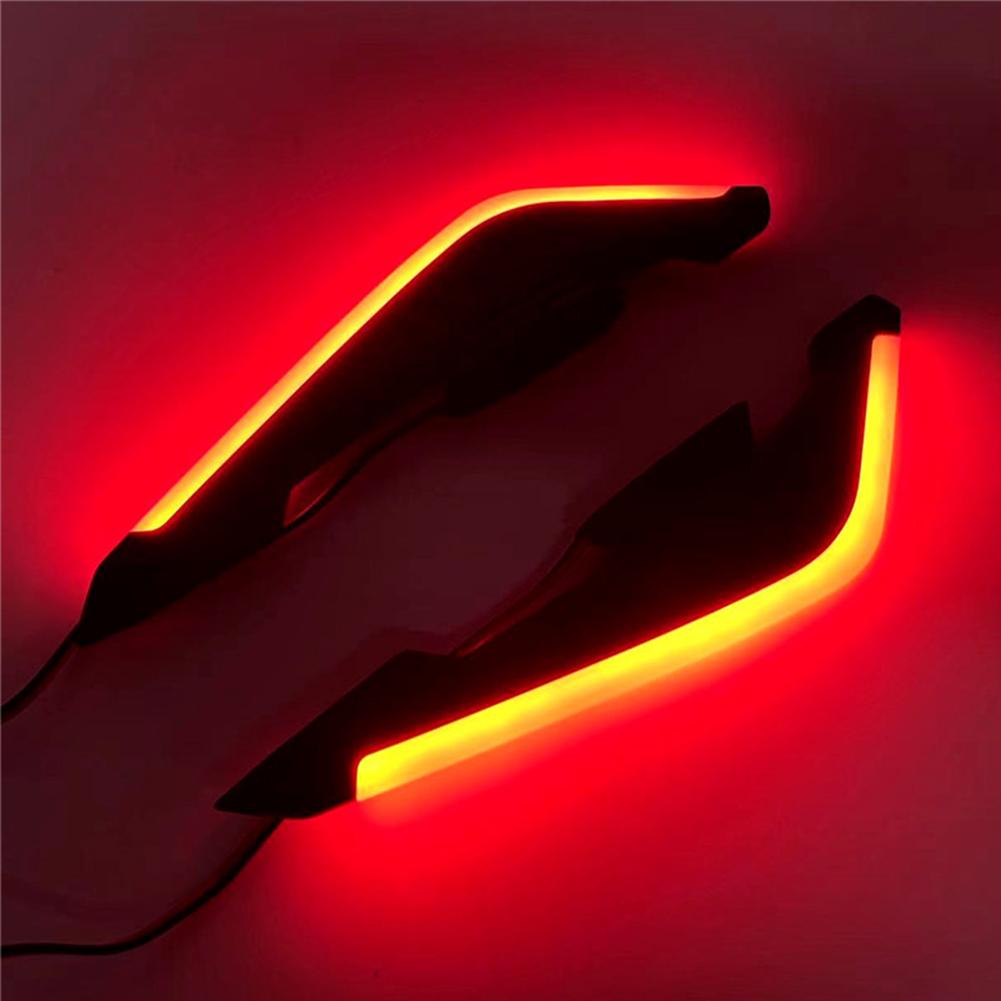 2 шт. передний спойлер мотоцикла, аэродинамические крылья, набор фиксированных ветровых крыльев со светодиодными огнями и наклейкой для украшения красный