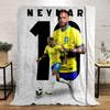 Brazil Soccer Player Neymar Design Warm blanket Flannel blanket for bedroom, living room, sofa, and nap