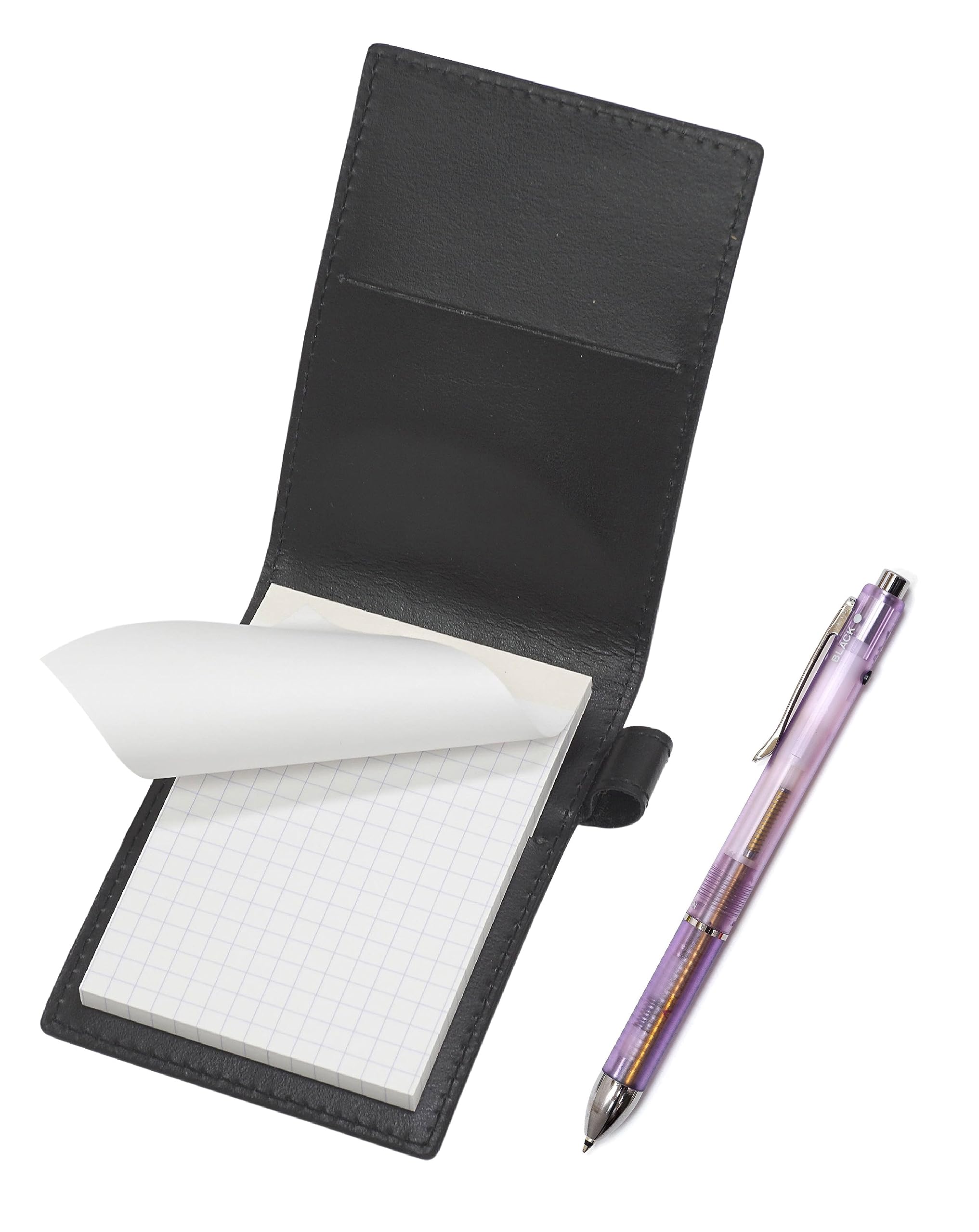 

3 Mecha Japan Clear Pen Mechanical Recycled Cowhide Leather Mini Notebook Cover (2-Color + Pencil) Set, Purple, T23-LS022P-B-CL3M-V фиолетовый