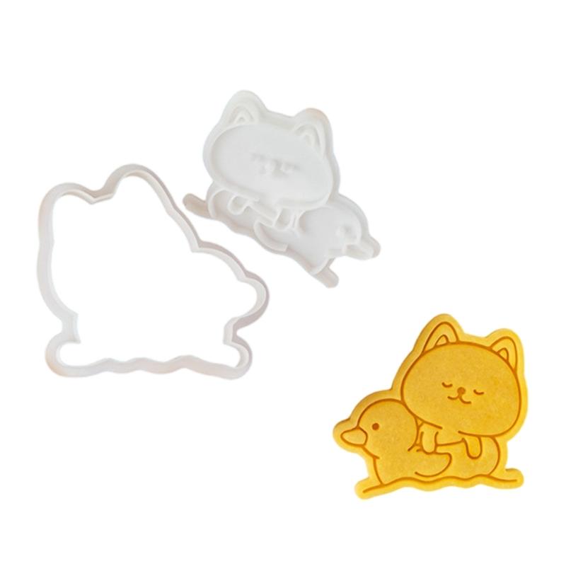 Cartoon Animals Pattern Cookie Cutter Plastic Biscuit Molds Cookie Stamps Decorating Tool Fondants Molds Easy to Clean