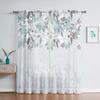 Watercolor Floral Nordic Leaves Sheer Voile Curtain For Living Room Bedroom Kitchen Window Transparent Chiffon Tulle Curtains