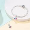 Authentic Original Copper Metal Charm Bead Components Luxury Pink Rose Flowers Fireflies Pendant Bead Components Bead Components Compatible With