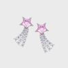 (W) Crystal Meteor Stud Earring (Pink)
