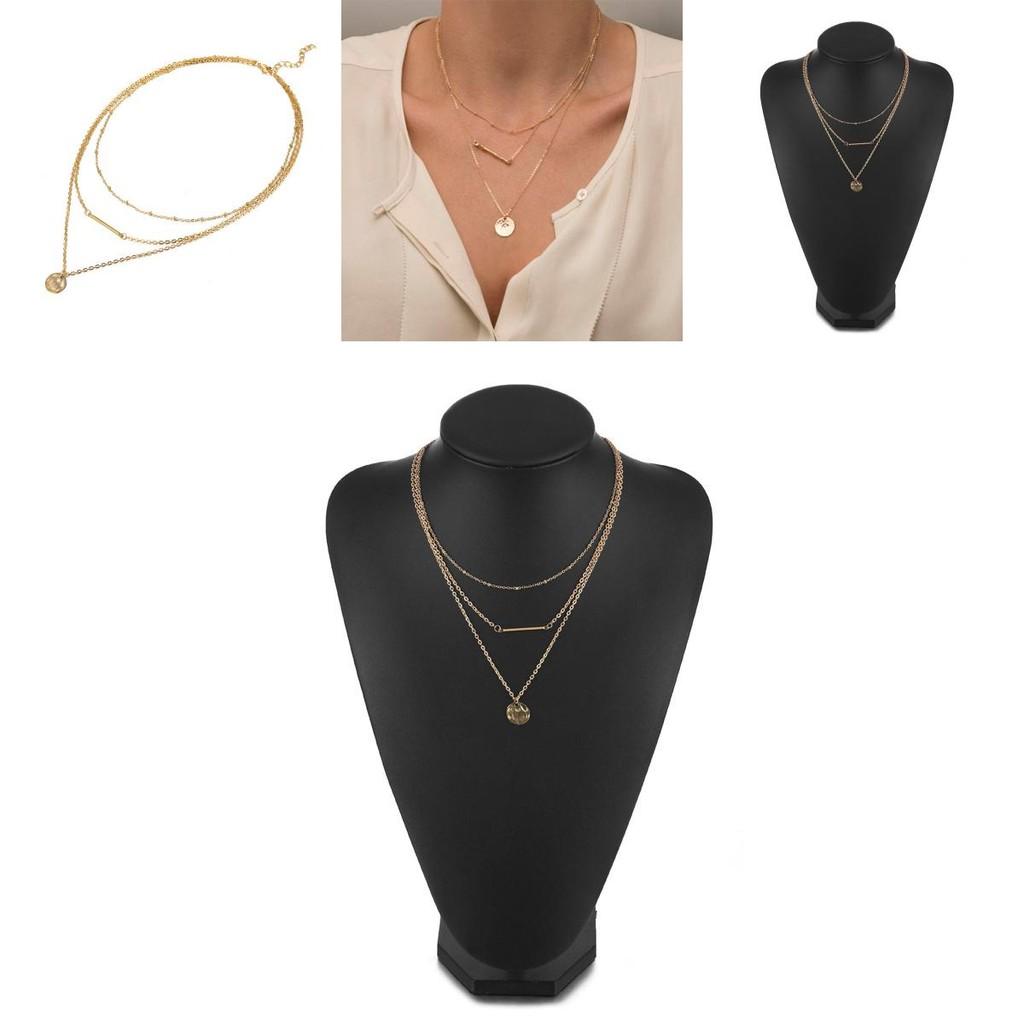 Trendy Gold Multi-layer Alloy Necklace With Geometric Design For Stylish Women Gifts
