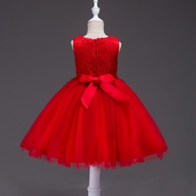 Girls Lace Party Dress Kids Princess Performance Sleeveless Tutu 80-140cm
