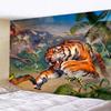 Forest Animals Dinosaur Tiger Wall Hanging Tapestry Art Deco Blanket Curtain  at Home Bedroom Living Room Decor