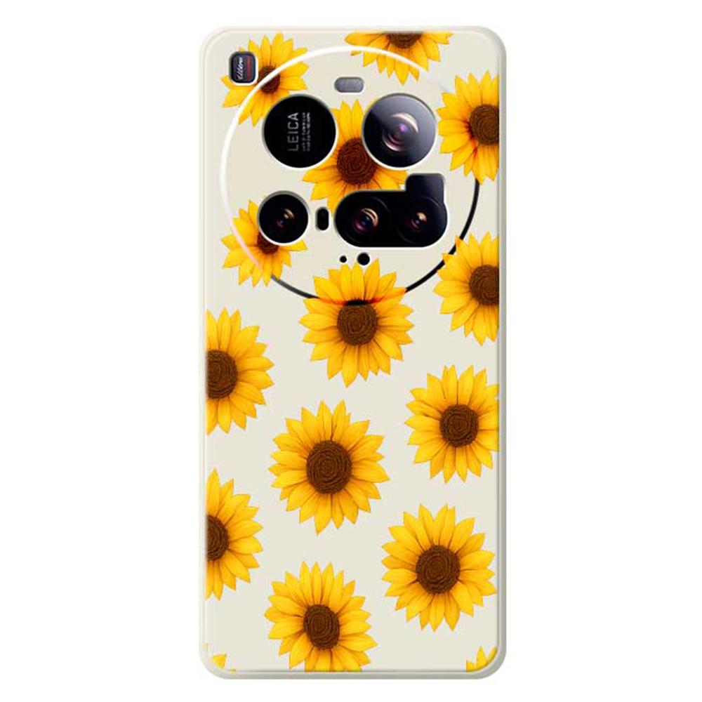 For Xiaomi 15 Ultra Case Sunflowers Pattern Printing Straight Edge TPU Phone Back Cover