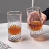 Engraved Crystal Glass Cups Creative Glass Cups High-end Thick-bottomed Embossed Beer Whisky Glass Wine Glasses Christmas Gift