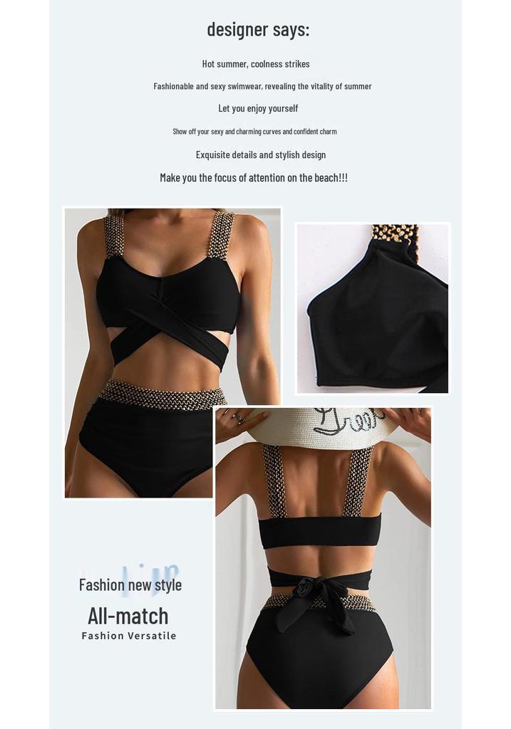 2026 European & American Sexy Cross Backless Two-Piece Bikini for Women