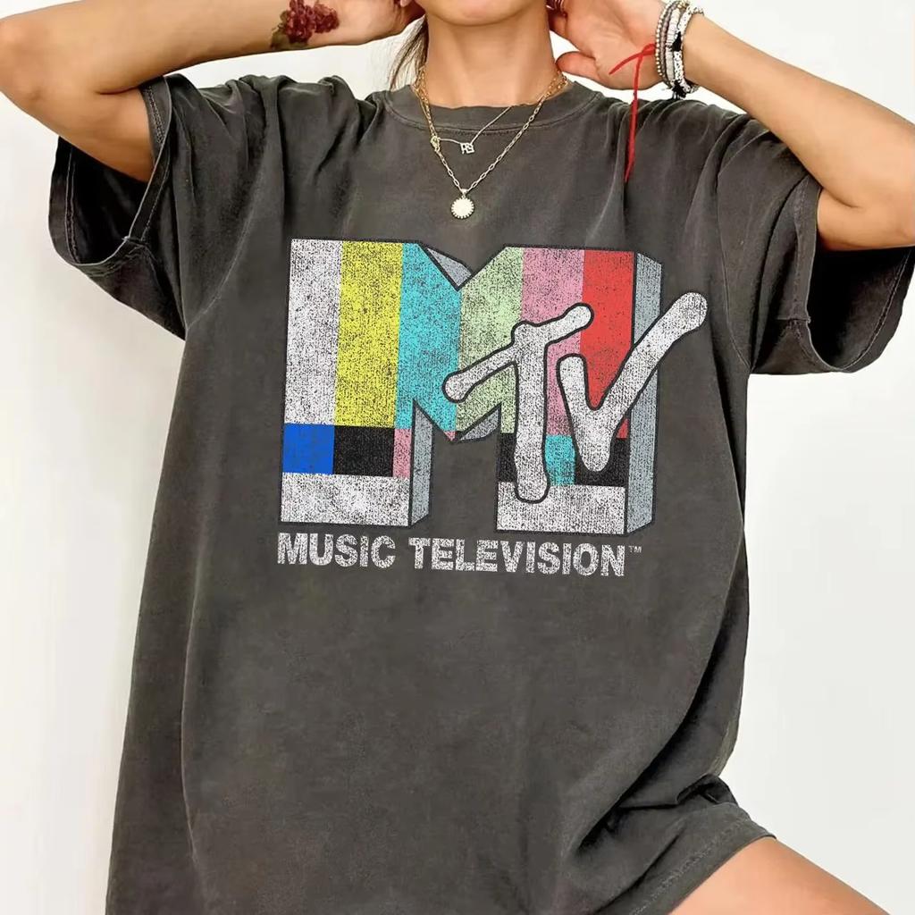 Mtv Classic Retro Tv Signal Logo Tshirt 80s And 90s Retro Mtv Family Wear Girls Music Tv Signal Logo Unisex Clothing Retro