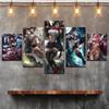 Canvas Painting Wall Art Print 5 Pieces Anime Characters Sexy Woman Poster Picture Modular for Living Room Home Decoration Frame
