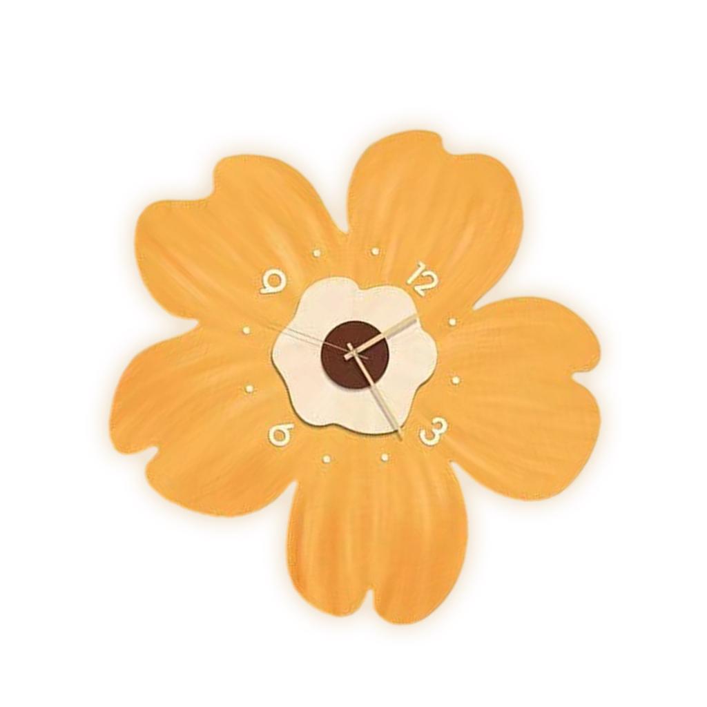Creative Flower Decors Wall Clock With Built In Light Perfect For Bedrooms Living Room Battery Operated Wall Clock