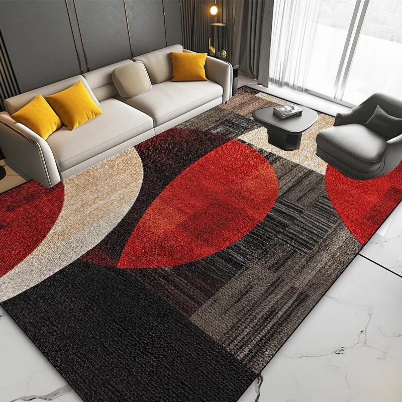 European Modern Geometric Large Living Room Carpets Abstract Stripe Bedroom Washable Rugs Cloakroom Lounge Non-slip Mat for Kids