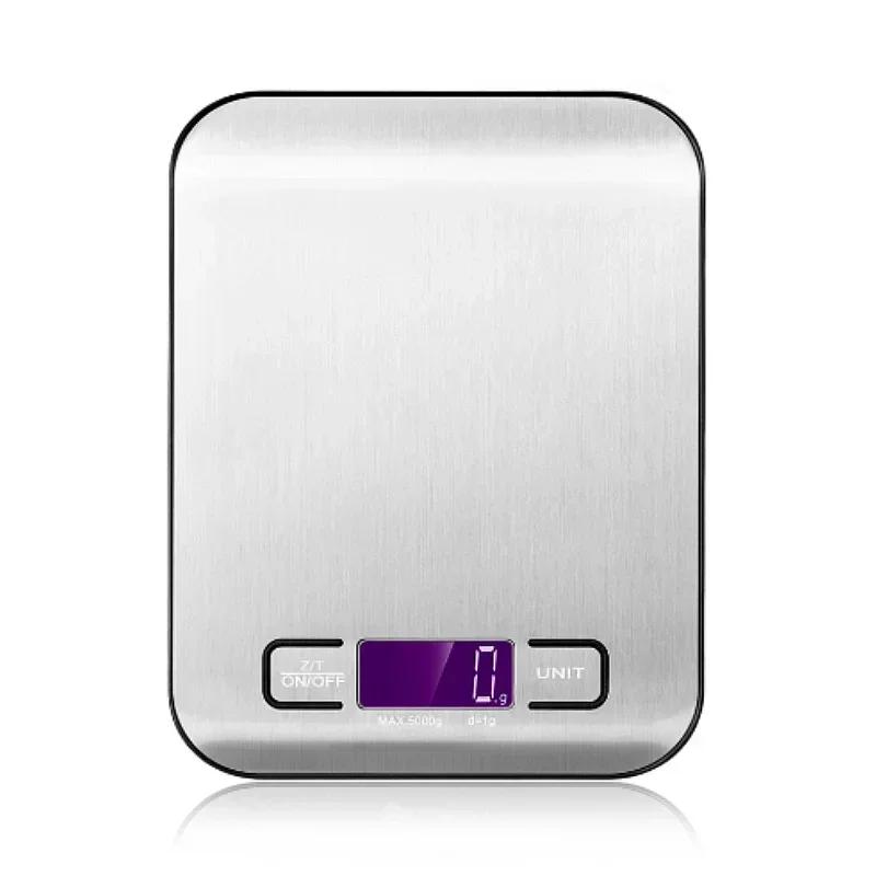 

Digital Kitchen Scale 5kg/10kg Food Multi-Function Stainless Steel Balance LCD Display Measuring Grams Ounces Cooking Baking (as the picture-20424-)-5Kg