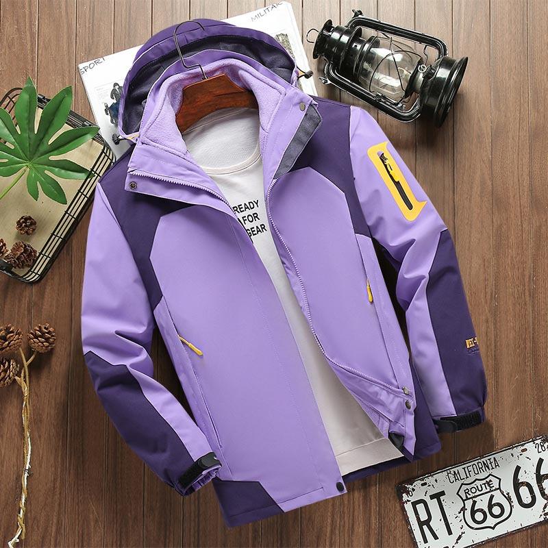 Three-in-one Thickened Fleece Jacket Casual Outdoor Sports Color Matching Jacket
