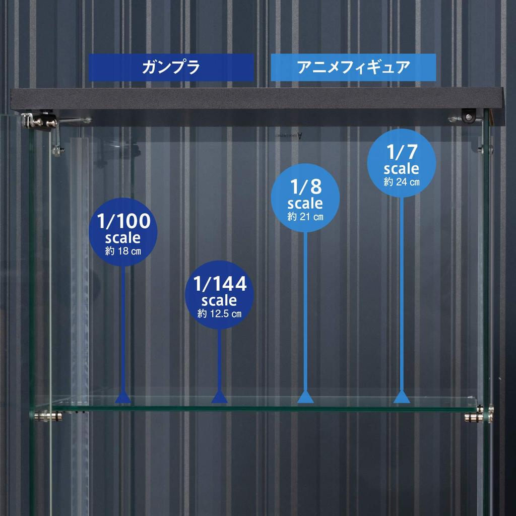 Fuji Boeki Collection Case Figure Case 3 Tiers Width X Depth X Height 86 Cm Black Tempered Glass Full Glass Assembly Product Clear 98881 42.5 36.5