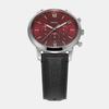 Fossil Men's Silver Stainless Steel, Burgundy Dial l FS6016
