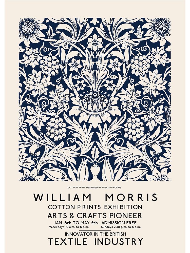 

Постеры на скандинавскую тему и принты, абстрактный Уильям Моррис, цветок, лист, птица, настенная живопись на холсте, настенные панно для декора гостиной 50x70cm No Frame