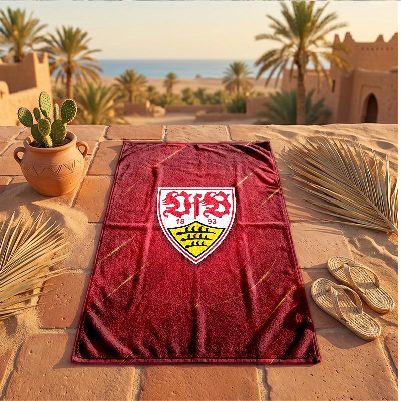 Asciugamano da Spiaggia Morbido ad Asciugatura Rapida Tema VfB Stuttgart?Asciugamano Asciutto Per Vacanze Estive Al Mare Nuoto