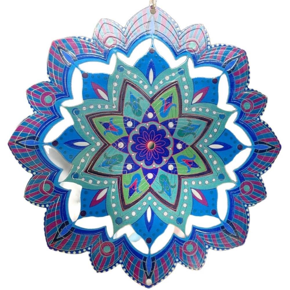 Flower Mandala Wind Chime Butterfly Wind Spinner Creative Rotating Pendant  Terrace Decor