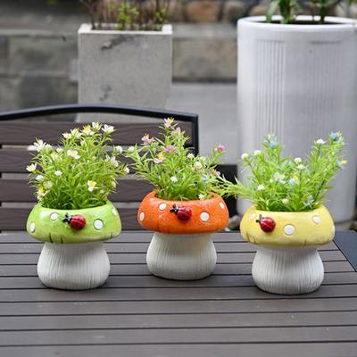 Desktop Ornament Ceramic Mushroom Vase Exquisite Modern Flower Pot Creative Hydroponic Flower Holder Bedroom