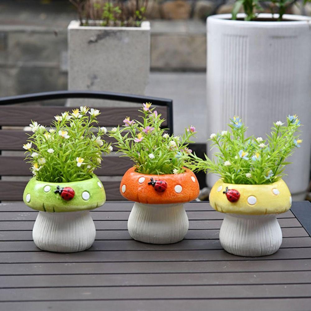 Exquisite Mushroom Vase Modern Hydroponic Flower Holder Cute Hydroponic Plant Utensils  Office