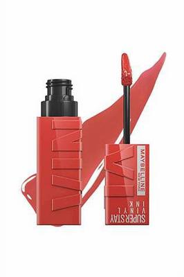 Maybelline Flüssig-Lippenstift, Hochglanz-Gloss, Hält 16 Stunden, Angereichert mit Vitamin E & Aloe, SuperStay Vinyl Ink, Saucy