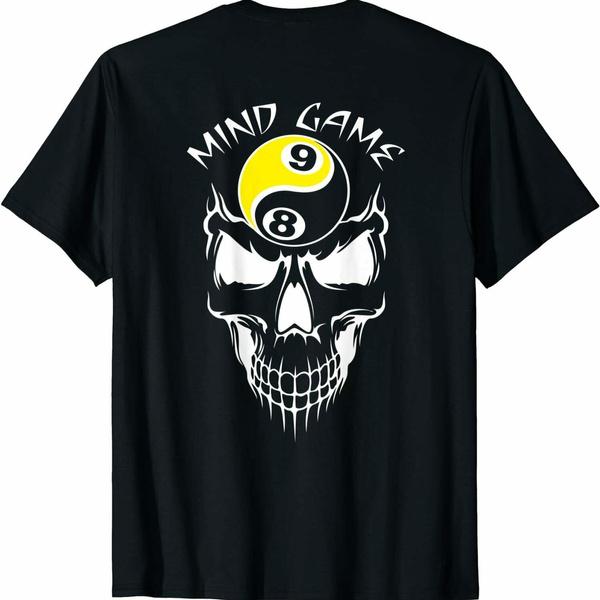 Billiards Pool Shirt 8 Ball 9 Ball Skull on Back Print T-Shirt S-3XL S разноцветный